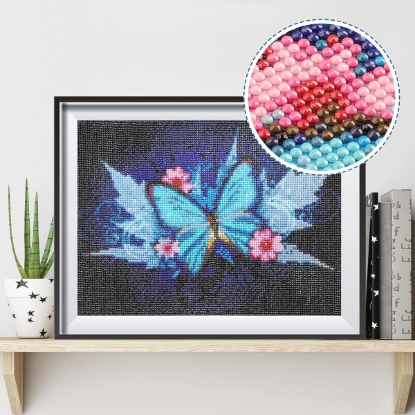 Diamantmaleri Fuld Kit Drill Ahornblad Sommerfugl DIY Rhinestone Korssting Broderi Kunst Håndværk til Hjemmevæg Dekoration 30x40cm Diamantbroderi