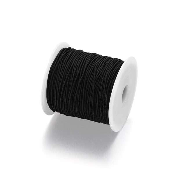 1mm * 50 meter kärnad elastisk tråd (svart), armband, halsband, je