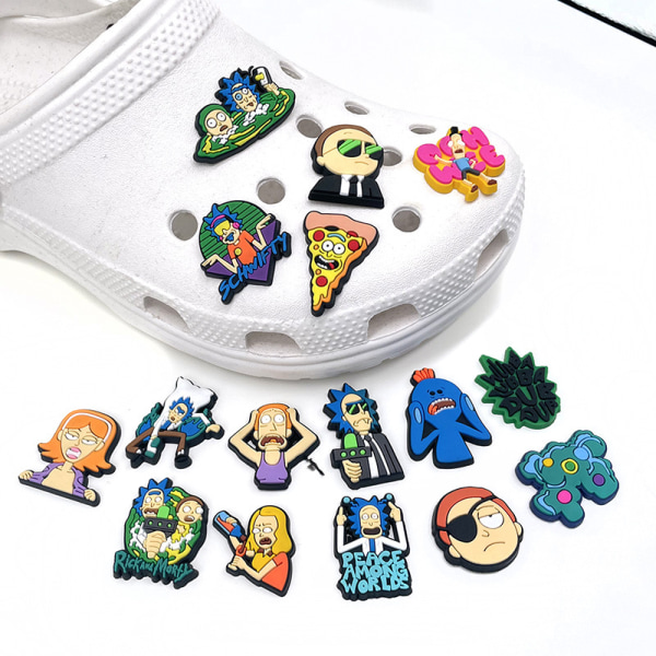 16 deler 3D Clog Sandals Ornamenter, Shoe Charms, Søte Sko Ornamenter for Clogs Sko Sandal Armbånd DIY