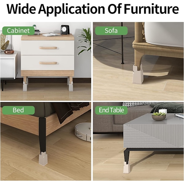 Beige - 10 cm justerbar polstringspude med skrueklemmer, 4\" pude til senge, borde, sofaer, skriveborde, kraftig polstringspude til 0,8-1,6\" C