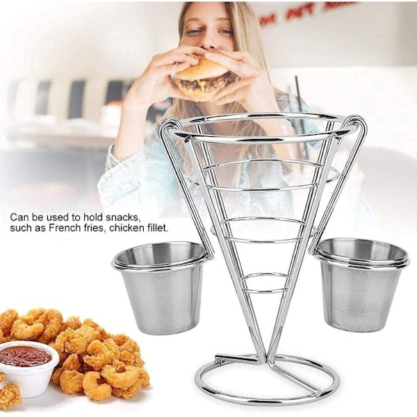 Metall Fransk Fries Holder, Buffet Cone Snack Display Stand Kan Brukes Til Å Holde Friterte Snacks Kyllingfilet
