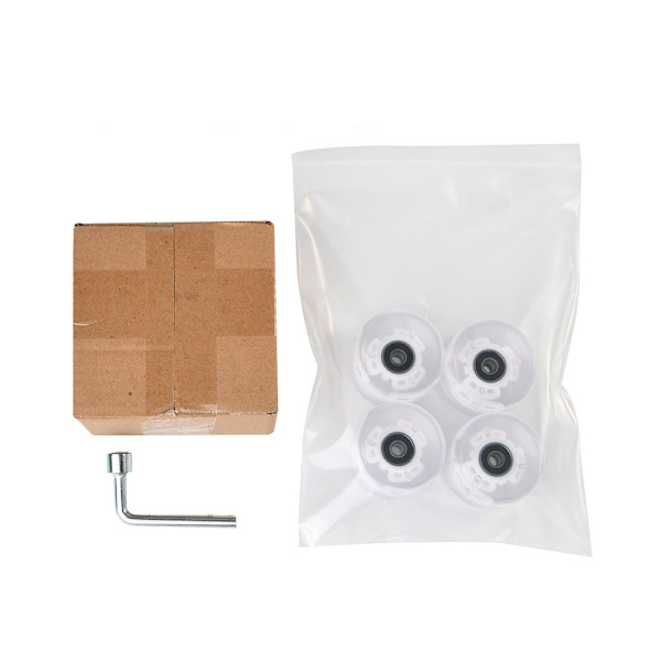 4 stk. 60*45mm udskiftningshjul lysende dobbelt rulleskøjteløb LED skatehjul 82A kerne