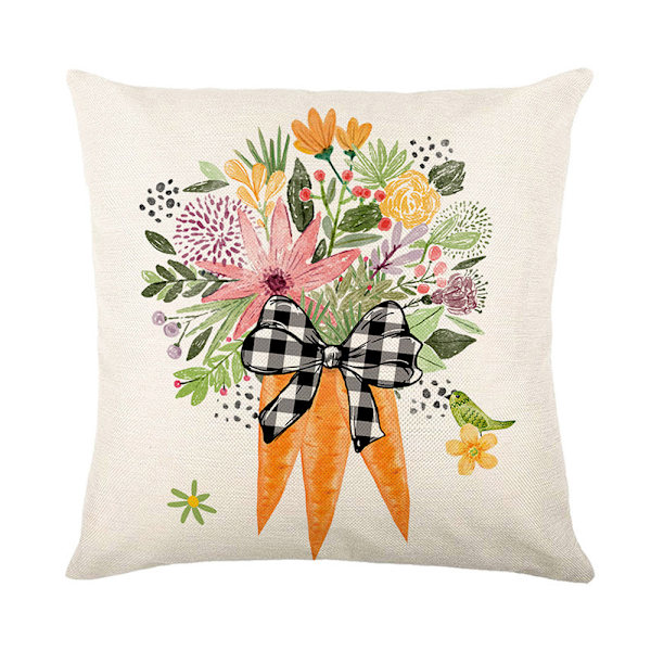 Set om 4 kuddfodral, kuddfodral 45x45cm kuddfodral dekorativa soffkuddfodral för sovrum, soffa, stol, säng, trädgård (kaninägg)