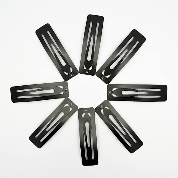 24 stk 7 cm metallspenner for hår, store rektangulære hårspenner, sklisikre spenner for hårstyling, hårtilbehør for kvinner og jenter, svart