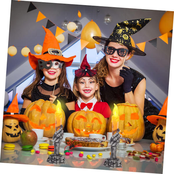 Flere Halloween-lys LED-dekorative lys Halloween-skalledekorasjoner Halloween-stearinlys dekorative atmosfære stearinlys gresskarlykt ske
