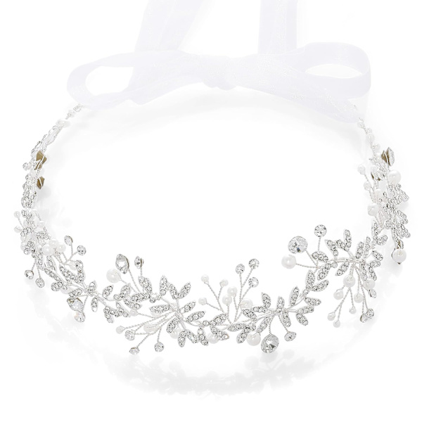 Blomsterflicka Tiara Kristall Baby Andning Hårband för Bröllop