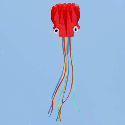 Multi Red Tail 400cm Kite - Bærbar Octopus Kite i Nylon og Polyester Materiale