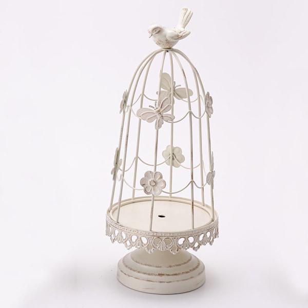 Small Fresh Bird Cage Dining Table Decoration Creative Metal Candle Holder Candle Tray