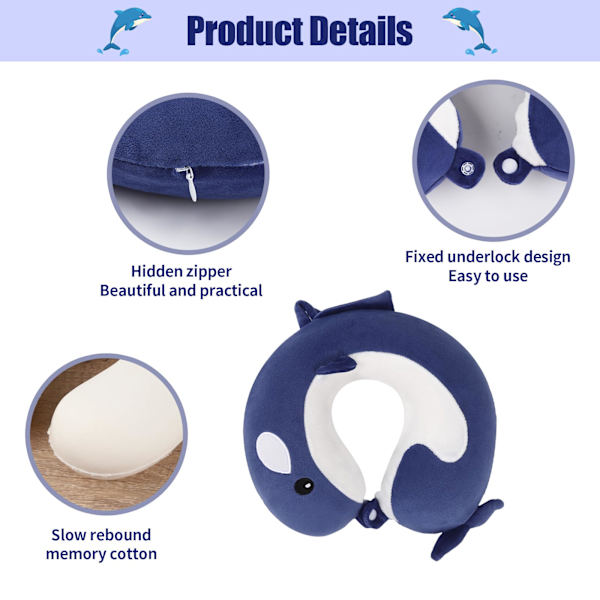 Rejsepude nakkepude 30x30cm memory foam nakkepude U-formet sød støttepude børns rejse nakkepude bil fly kontor hjem brug (D