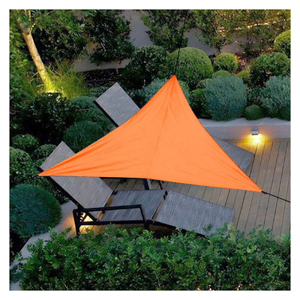 Triangulær skyggeseil for anti-UV solbeskyttelse på 98% med gratis tau for utendørs bruk, hage, terrasse, fest - 3 x 3 x 3 m - oransje