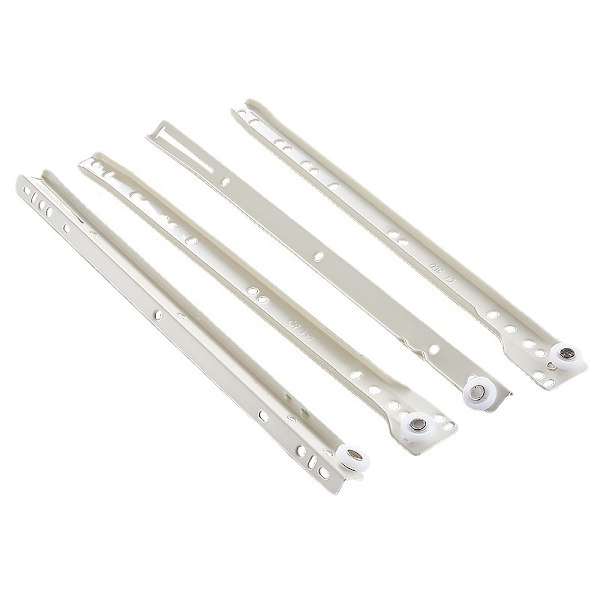 400mm högkvalitativa rullskenslådor/skens vita metallbottenfäste 2 set