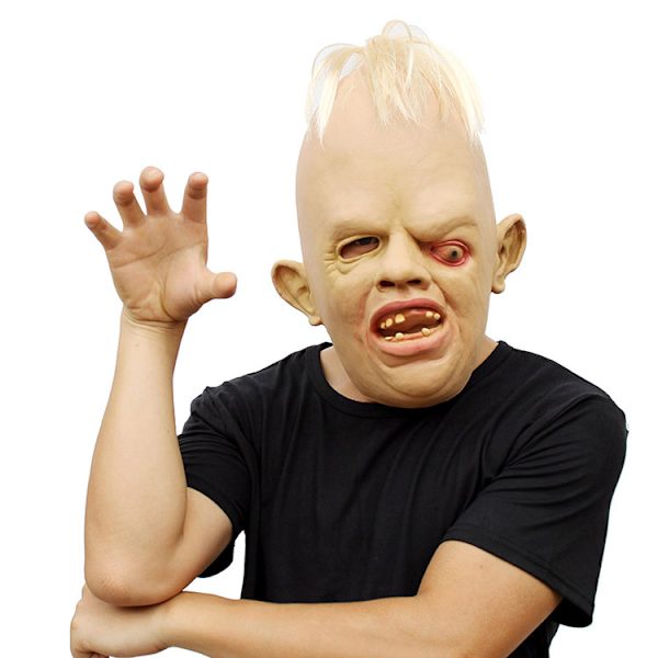 1 kpl Halloween-naamio naamiaiskoriste lateksinaamio vino silmäinen hirviönaamio cosplay Halloween-juhlanaamio juhlapuku lateksi ihmispään naamio