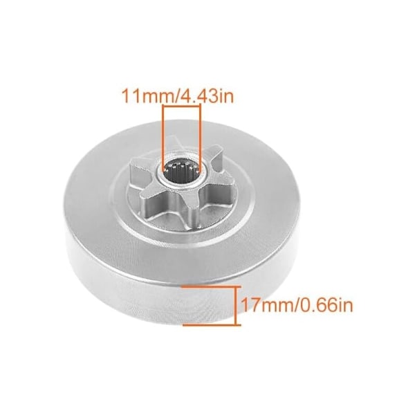 Clutch trommel monteringssett 3/8-6T For Husqvarna 120 36 41 136 137 141 142 235E 240 236 236 Jonsered 2035 2036 2040 2041 Partner 350 351 SAP 53000 47061