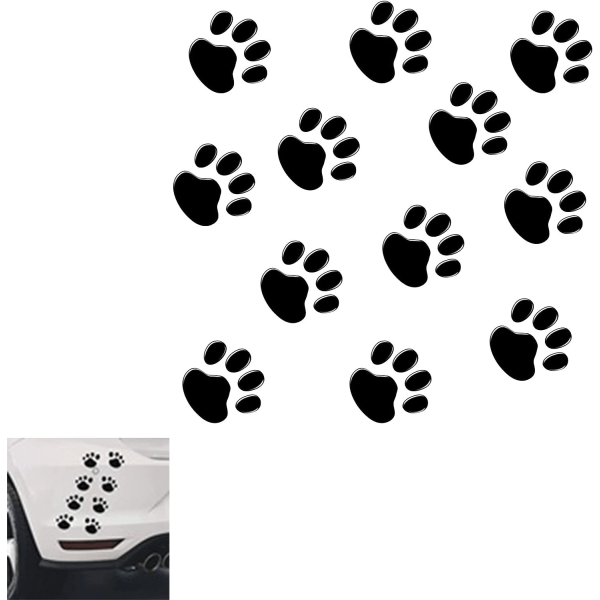Set med 12 bilstickers (svart)
