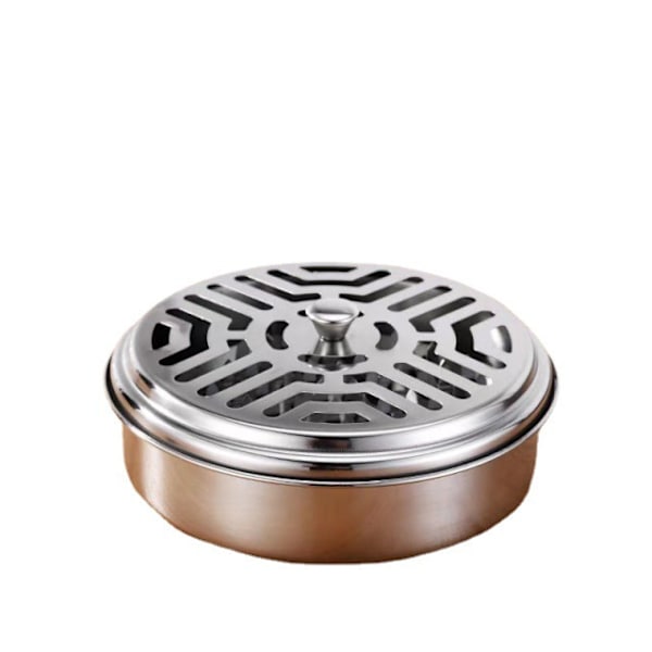 Diameter 13,5 cm sølvfarvet 2 stk rustfrit stål spoleboks bærbar brænder spole stativ spole røgelse brænder anti-skoldning spole brænder praktisk røgelse