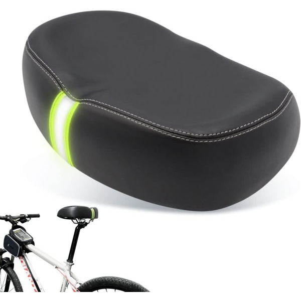 Næsefri, komfortabel bred cykelsadel med memory foam polstret pude til de fleste cykler