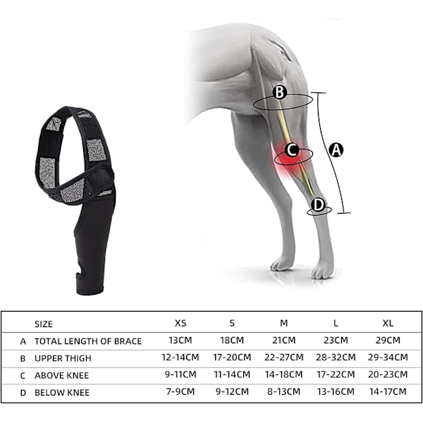 Knäskydd för hundar Husdjurs knäskydd Benomslag Fram Bakre Hund armbågsskydd Protector Recovery Artrit eller artros Ärm Svart (M)