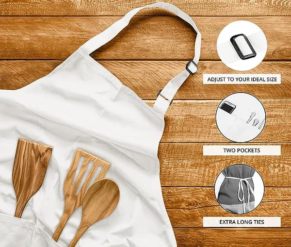 Utopia Kitchen 2-pakkaussäädettävä liivi-esiliina 2 taskulla