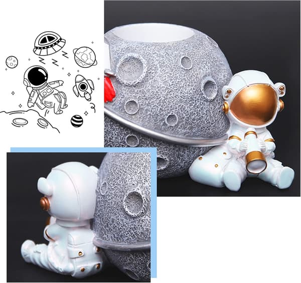 Astronautpojkar Guld Pennhållare Tillbaka till Skolan Barn Present