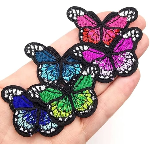 24 stk Butterfly Iron-On Patches (12 store, 12 små), Butterfly E
