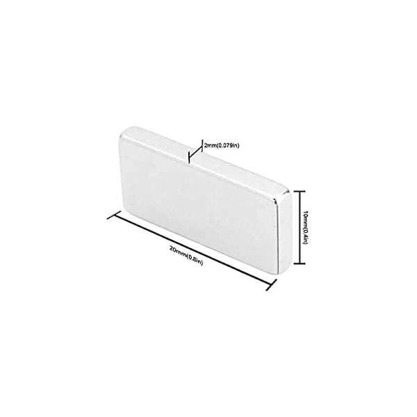 Harvinaiset maametallimagneetit, Super suorakulmaiset neodyymimagneetit, jääkaappi, DIY, keittiö, rakennuskellari - 20x10x2 mm (40 kpl)