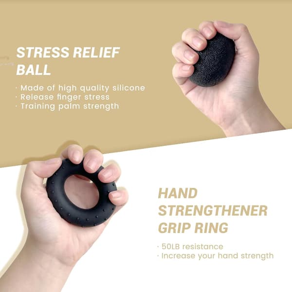 Greppstyrketräningskit (5-pack), underarmsförstärkare, justerbara motståndshandpressar, fingersträckare, greppringar,