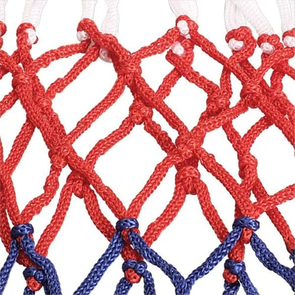 Basketbollnät Hemma Sportutrustning - Röd Vit och Blå Nylon - 12 Loopar för Inomhus och Utomhusträdgård - Gym Utrustning - Professionell Design