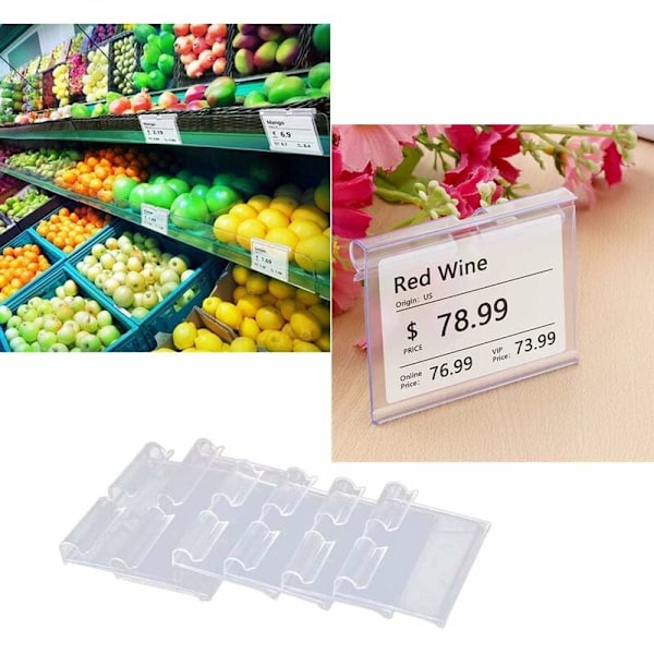 100 st Transparenta plastlags skyltar display stöd stöd pris pincetter