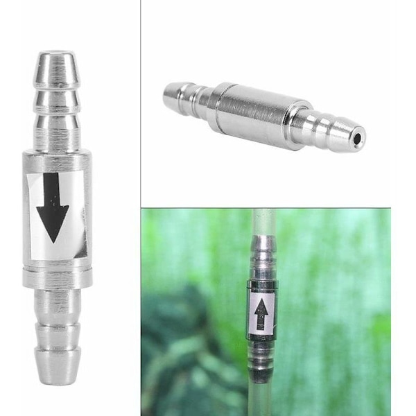 Anti-returventil i korrosjonsbestandig rustfritt stål og slitesterk CO2 for akvarium CO2-system CO2-diffuser for akvarium og luft, 1 stk