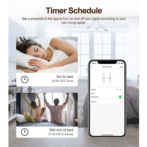 Smartbryter Zigbee Fjernbryter Usynlig bryter null brannbryter skjult timer