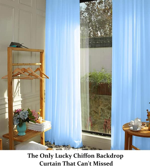 2 paneler 0,7*3m blå bryllup chiffon baggrund gardin bryllup dekoration