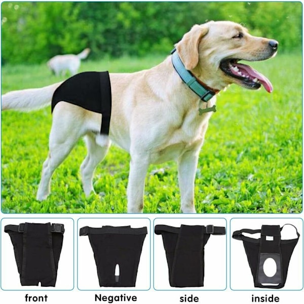 2 st lager för tikar (XL), Andningsbara hundlager, Fysiologiska periodtrosor för hundar med 3 hygieniska handdukar, Blöja för hund, M till XL är lämplig