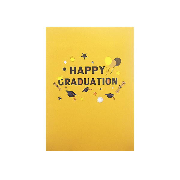 Sæt med 2 lykønskningskort, 3D pop-up lykønskninger Gradueringsceremoni - Håndlavet pop-up-kort i tyndt papir - Graduering /090