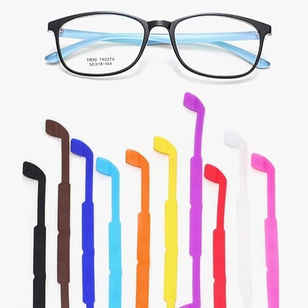 (Flerfarvet) Elastiske brillesnore til voksne og børn, 10 snore til børn, mænd og kvinder til læsebriller og svømmebriller, svømning