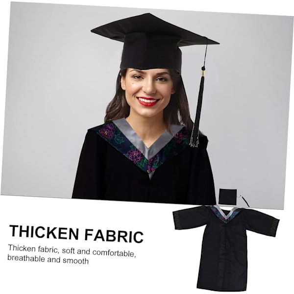 Dimissionskjole Sort Hætte Sort Kant Sort Dragt Abaya College Dimissionskjole 2023 Dimissionsbeklædning College Dimissionskjole Sæt Kjole Med Polyester