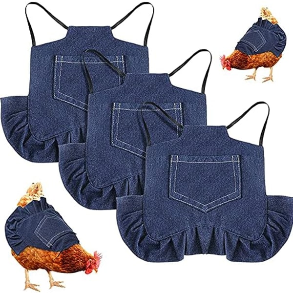 3 ST Kycklingsadlar Hönsförkläde med elastisk rem Fjäderfäskydd