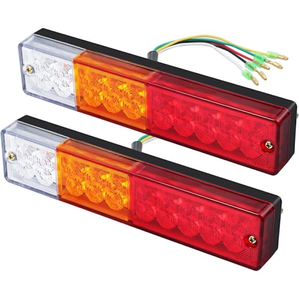 2 x Bakre LED LED Backljus Blinkande Belysning Ljus Flagga 40 LED Universell 12V 24V för Släpvagn Lastbil Husvagn UV Båt Bil Camping
