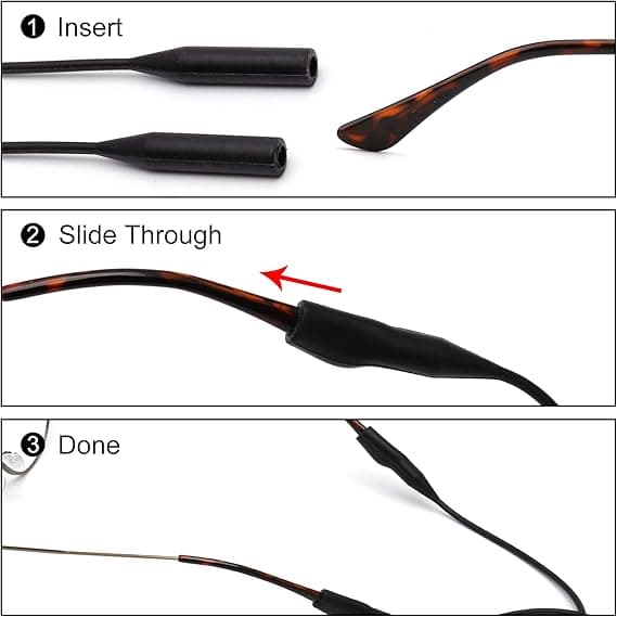 3 stk. Silikone Elastiske Briller med Holder