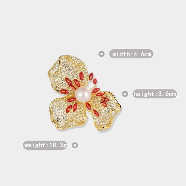 Elegant Pärlblomma Brosch Pins Broscher Kostym