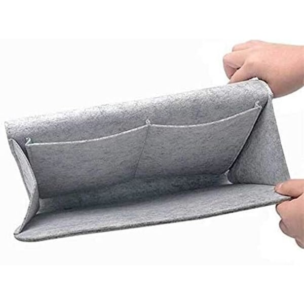 Felt bedside storage hanging bag (light gray), bedside storage bag, bedside storage bag, bedside organizer room