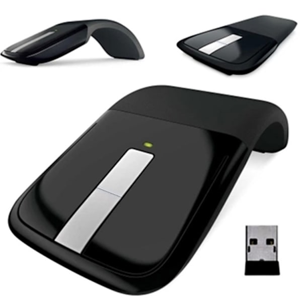 Foldbar trådløs computermus, 2,4 GHz foldbar PC-spilmus, ergonomisk design bærbar optisk mus med USB-modtager kompatibel med PC/Lapt