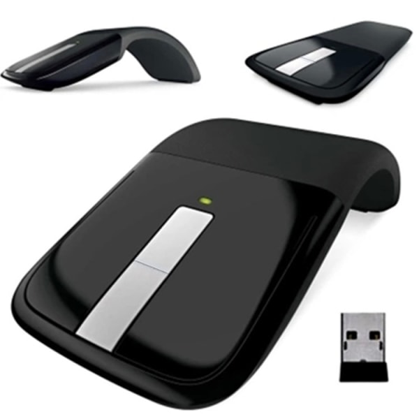 Foldbar Trådløs Computermus, 2.4GHz Foldbar PC Gaming Mus, Ergonomisk Design Bærbar Optisk Mus med USB Modtager Kompatibel med PC/Laptop