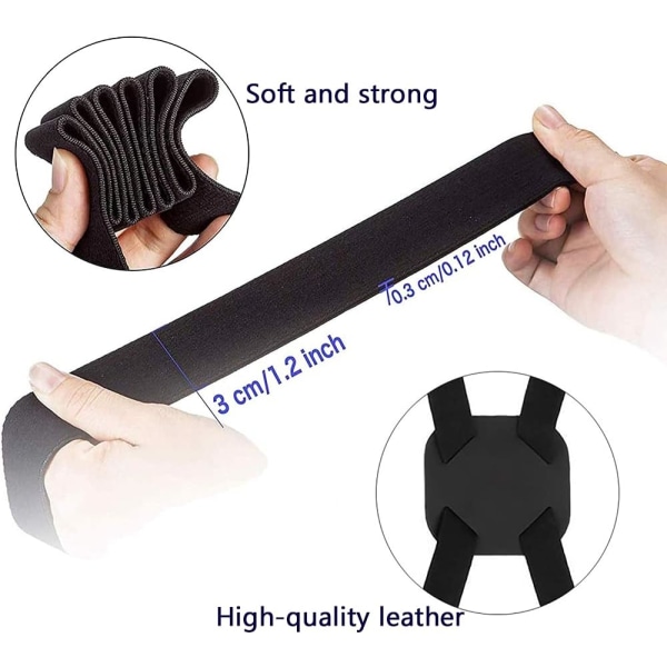 2-pack resväskor remmar, mycket elastiska, justerbara spännen, kraftigt resväskebälte, elastisk enkel bärväska med spännen (svart)