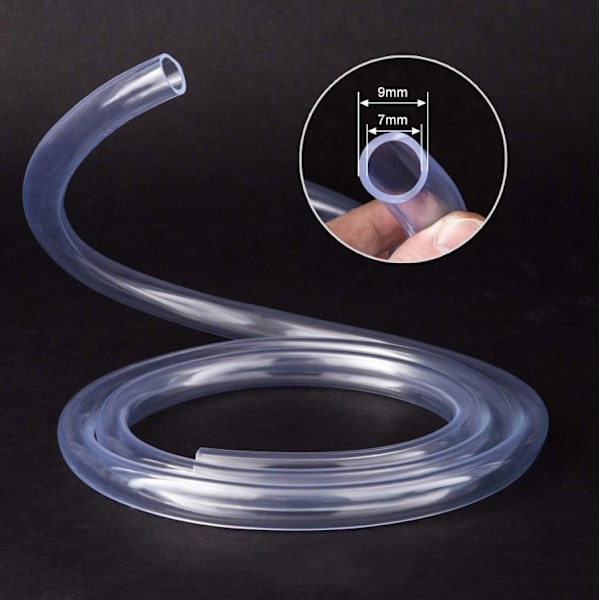Transparent trykkslange 10 meter, 7×9mm