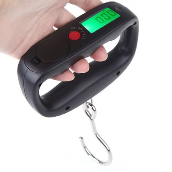Bärbar elektronisk bagagevåg, minivåg med krok, digital bagagevåg med LCD-display, sensor med hög noggrannhet