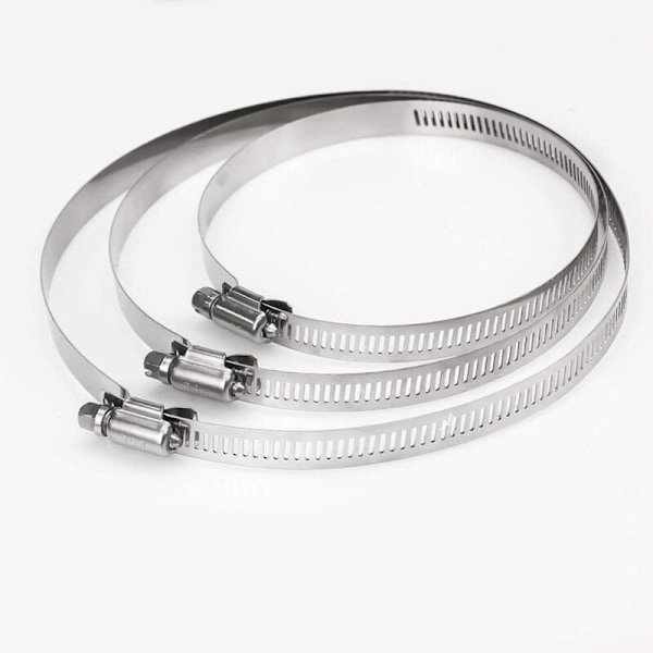 Sett med 6 klemmehalskjeder Justerbar slange i rustfritt stål slangeklemmer 91-165 mm Strammehalskjeder sortiment av 3 størrelser slangeklemme for en