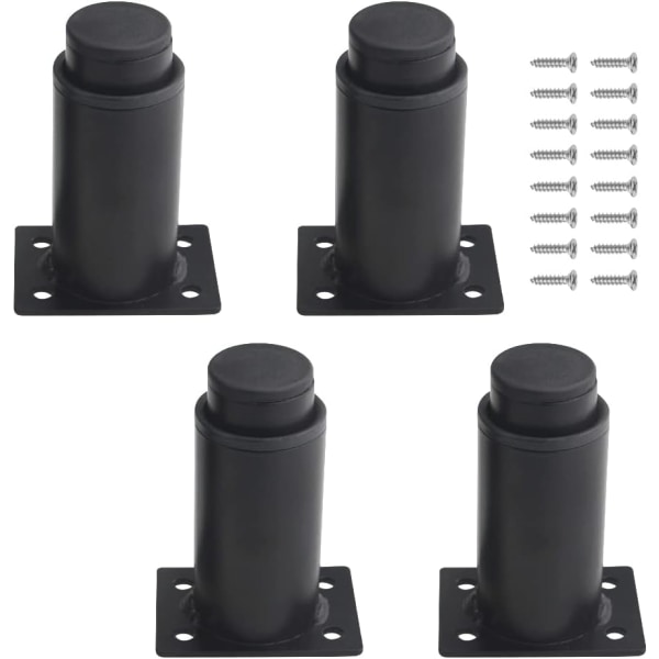 (8-12 cm, svart) Set med 4 kraftiga metall justerbara möbelben