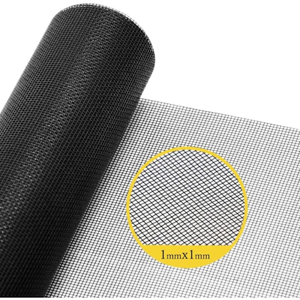 Myggenet forstærket vindue Myggenet 250x120cm udskiftning - Myggenet anti insekt myggenet - UV-bestandig, Stop Myg, Vaskbar &