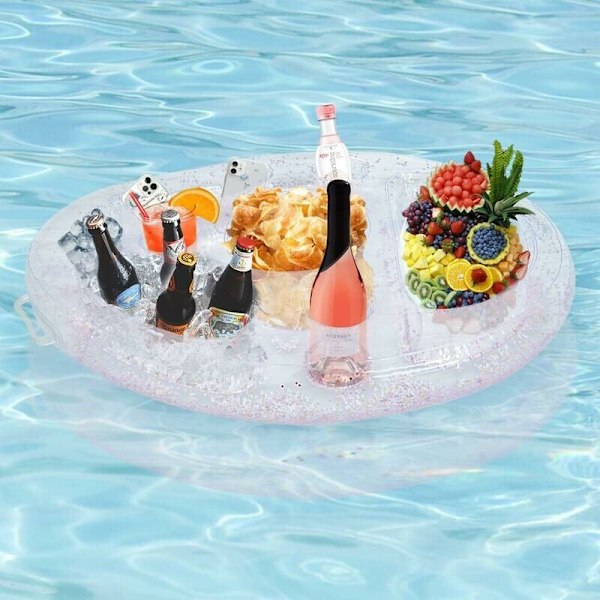 Glas Glas Glas Oppustelig Pool Flydende Pool med 8 huller, Oppustelig Drikke Drikke Flydende Svømmepool, Flydende Pool & Spa Flydende Fest,