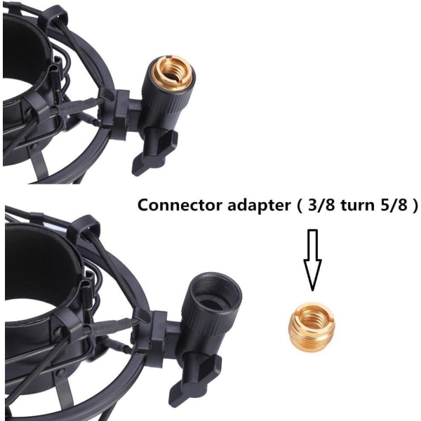 Sort Universal Mikrofonstativ til Kondensatormikrofoner med Stor Diameter 48-51mm